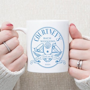 Letzter Toast an der Küste Junggesellinnenabschied personalisierte Tasse, Strand Bach Tasse, Küsten Mitbringsel, Strand Junggesellinnenabschied Dekorationen