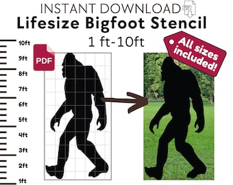 Life Size Bigfoot Pattern Bigfoot Yard Display Wooden Bigfoot Cutout Large Stencil Outline Download Lifesize Sasquatch Stencil Template