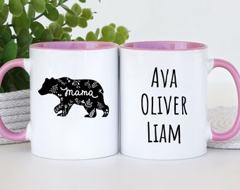 Mothers Day Gift from Daughter Son, Mama Bear Mug Personalized, Mama Bear Mug, Mama Bear Cup, Custom Coffee Mug, Custom Mothers Day Mug Gift