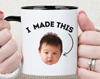 Custom Baby Face Mug, Funny Mothers Day Gift for New Mom, Custom First Mothers Day Gift, Personalize Child Photo Coffee Cup New Mom Birthday