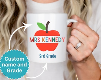 Personalisierte Lehrer Geschenktasse, Vorschullehrer benutzerdefinierte Geschenktasse, Geschenkidee für die Wertschätzung des Lehrers, Schulanfanggeschenk, Lehrertasse mit Namen