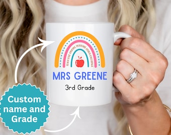 Personalisierte Lehrer Geschenktasse, Vorschullehrer benutzerdefinierte Geschenktasse, Geschenkidee für die Wertschätzung des Lehrers, Schulanfanggeschenk, Lehrertasse mit Namen