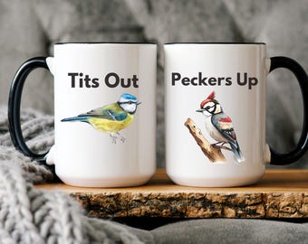 Mok meneer en mevrouw/Birdwatcher-mok/grappige vogelliefhebber cadeau/gepersonaliseerde meneer mevrouw bruiloft mok bruid/verlovingscadeau vogels kijken/aangepaste huwelijkscadeau