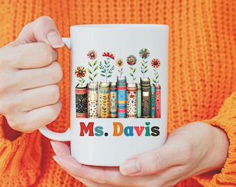 Personalisierte Lehrer Geschenktasse, Vorschullehrer kundenspezifische Geschenktasse, Lehreranerkennungs-Geschenkidee, zurück zu Schulgeschenk, Lehrer-Tasse mit Namen