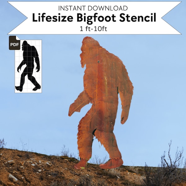 Life Size Bigfoot Pattern Bigfoot Yard Display Wooden Bigfoot Cutout Large Stencil Outline Download Lifesize Sasquatch Stencil Template