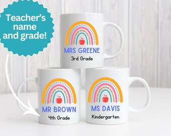 Personalisierte Lehrer Geschenktasse, Vorschullehrer benutzerdefinierte Geschenktasse, Geschenkidee für die Wertschätzung des Lehrers, Schulanfanggeschenk, Lehrertasse mit Namen
