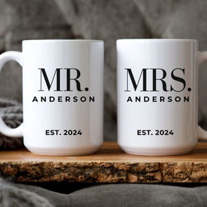 Custom Mug for Couple, Personalized Anniversary Gift, Husband and Wife Mugs, Gift for Girlfriend/Boyfriend, Newlywed Gift, Wedding Gift
