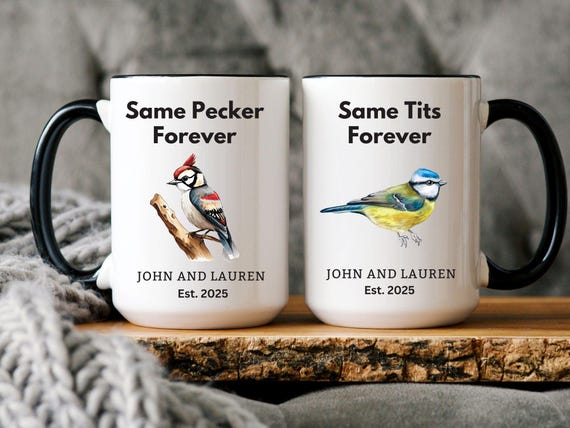 Mr and Mrs Mug/Birdwatcher mug/Funny Bird Lover Gift/Personalized Mr Mrs Wedding Mug Bride/Engagement Gift Bird Watching/Custom Wedding Gift