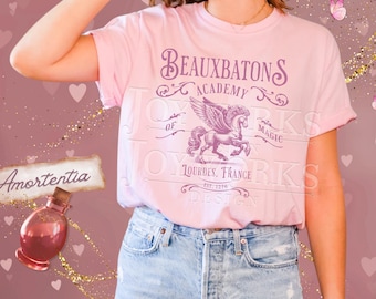 Beaux batons Academy of Magic Shirt French Magical School Fleur Del Wizard World Tournament HP Fan Adult and Youth Size T-shirt Universal