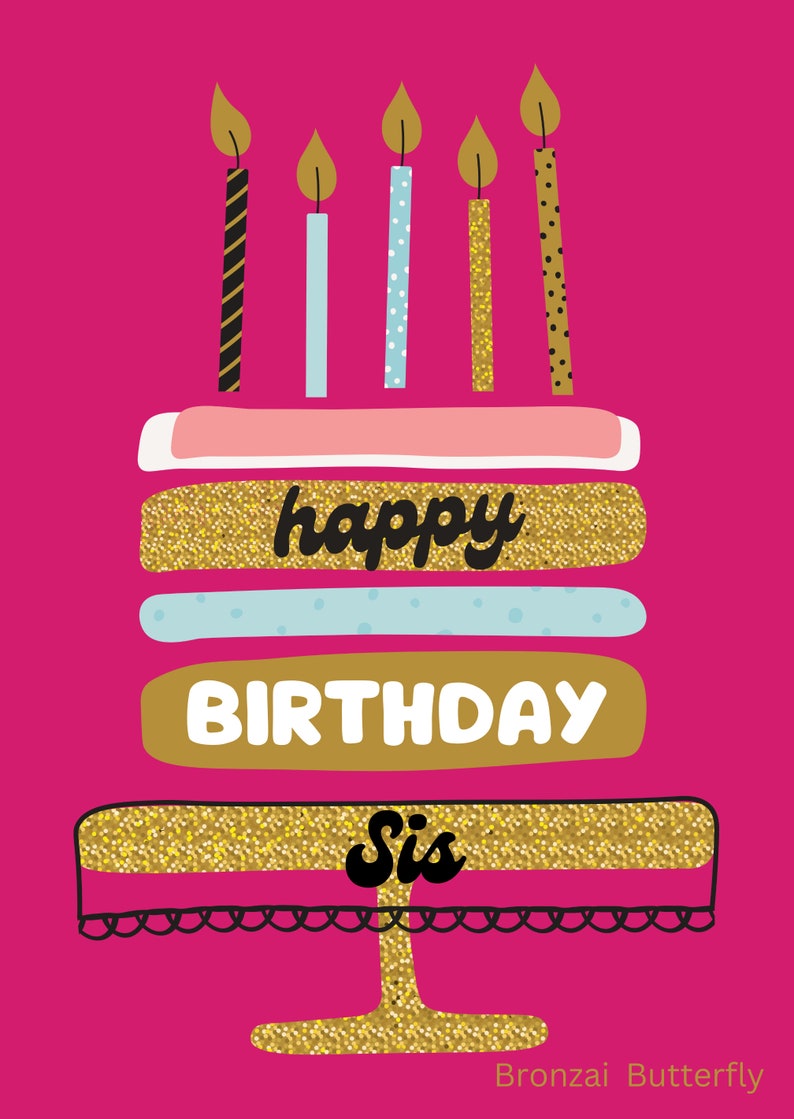 Happy Birthday Sis Birthday Card Black Culture Poem Canva - Etsy