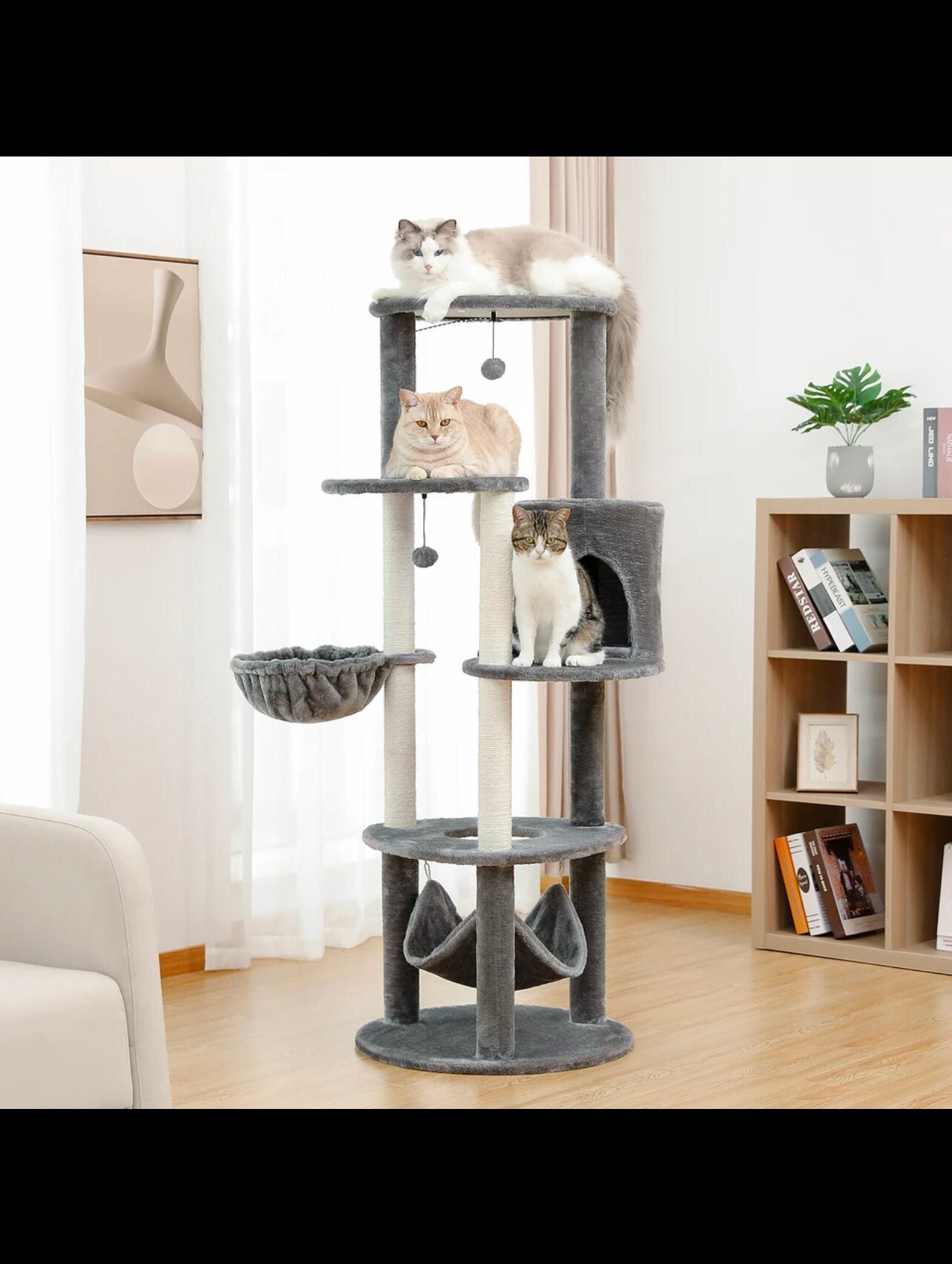 Multilevel Pet Cat Tree House Baldos Soft Natural Sisal Etsy