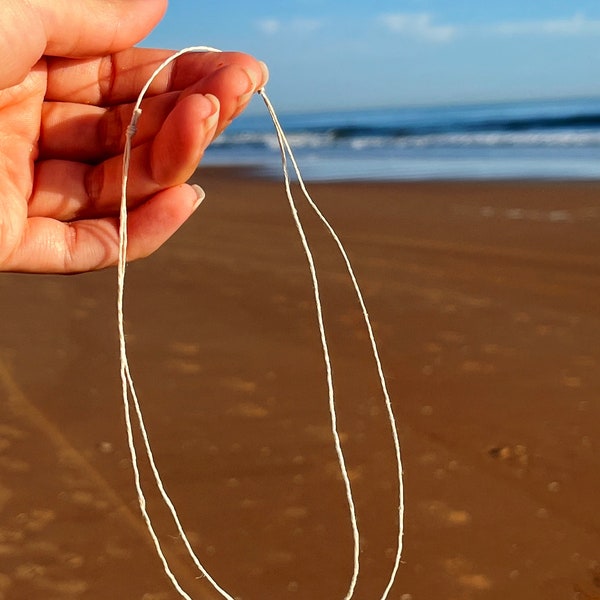 0.5mm Natural Hemp Cord Necklace Men - Adjustable Sliding Knot Choker, Ultra-Thin, Minimalist, Surfers, Lightweight Waterproof, Beach Choker