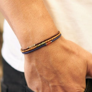 2mm Sandalwood Stretch Bracelet, Men&#39;s Sandalwood Bracelet, Unisex Bracelet, Gift for Him, Mens Boho Bracelet, Meditation Beads, Prayer Bead