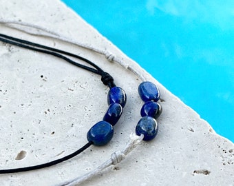 Lapis Lazuli Choker Necklace, Gemstone Choker, December Birthstone Jewelry, Boho Choker, Minimalist Necklace, Blue Stone Choker, Yoga Gift
