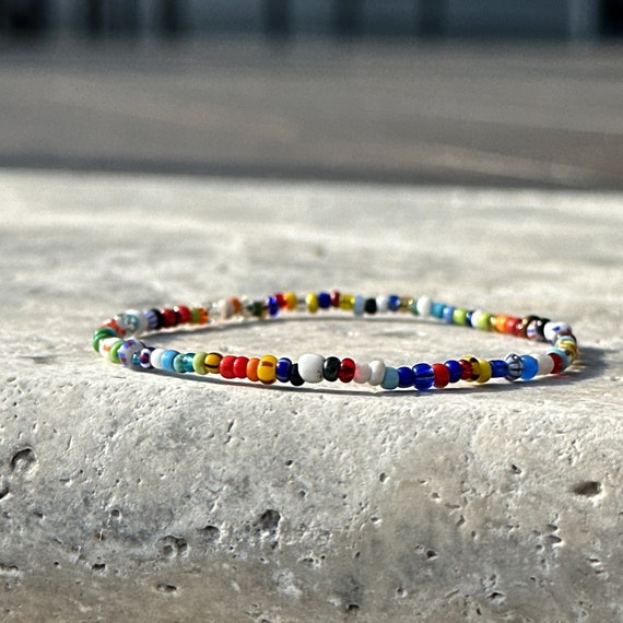 Mens glass bead bracelet deals