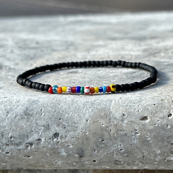 Matte black mens bracelet deals
