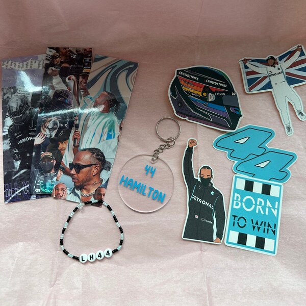 Lewis Hamilton Bundle Set, Lewis Hamilton Gift, Lewis Hamilton Keychain, Mercedes Gift