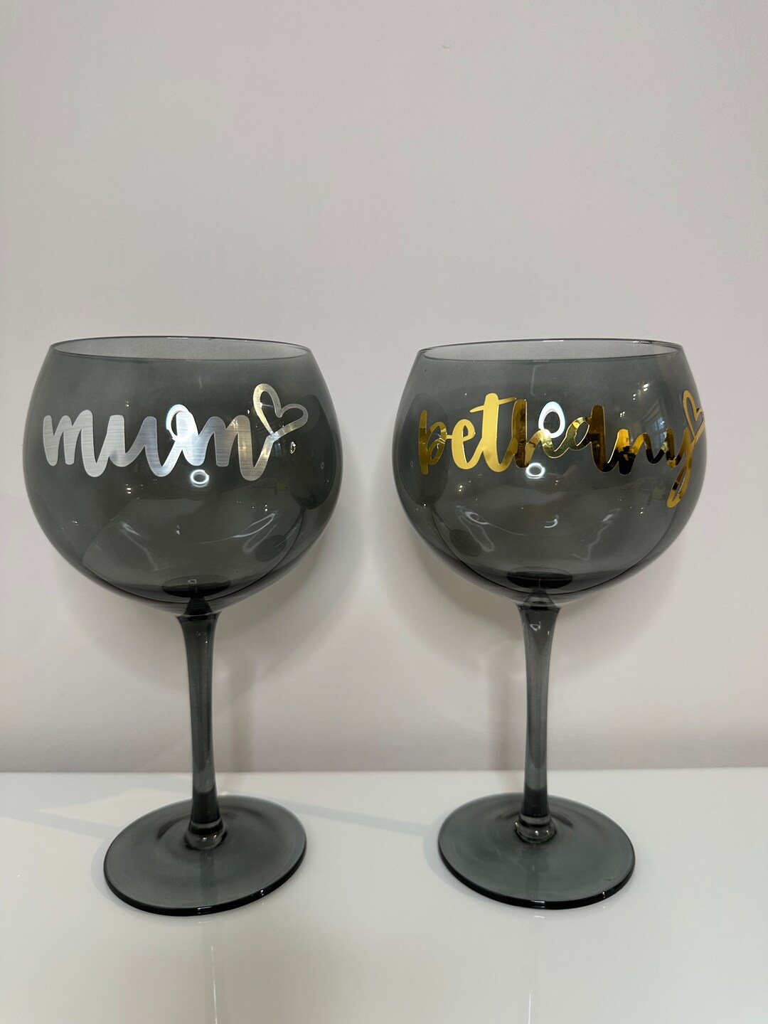 Personalised Smoky Gin Glass, Gin Gift, Gin Lover, Mothers Day Gift