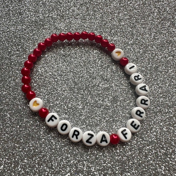 Forza Ferrari Red Pearl Bracelet, Ferrari Bracelet, Charles Leclerc Gift, Carlos Sainz Gift