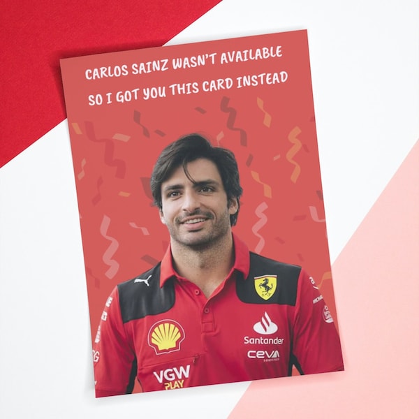 Carlos Sainz Wasn’t Available Card, Ferrari Card, F1 Card, Carlos Sainz Gift, Carlos Sainz Card