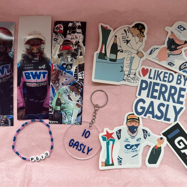 Pierre Gasly Bundle Set, Pierre Gasly Stickers, Pierre Gasly Gift, Pierre Gasly Bracelet