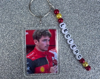 Porte-clés Charles Leclerc, porte-clés Ferrari, cadeau Charles Leclerc, cadeau Ferrari