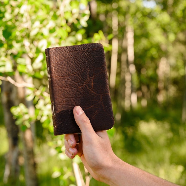 Mini journal en cuir personnalisé, carnet de poche 3 x 5 (bûche de pêche, carnet de croquis, journal de prières, cadeau, etc.)