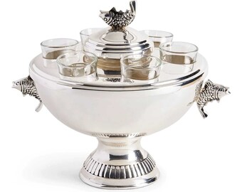 Silver Plated Caviar and Vodka Server