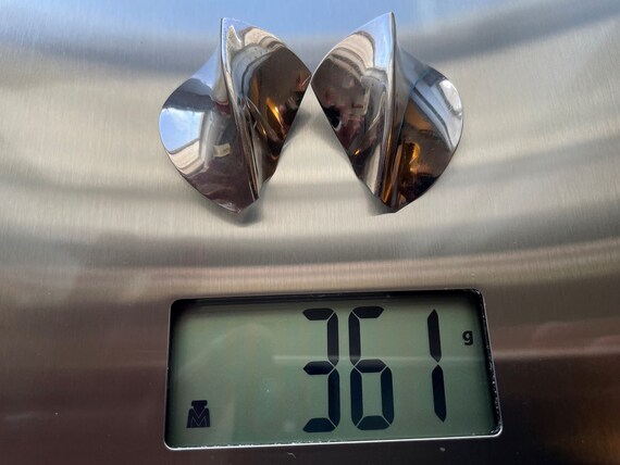 Sterling Silver Wave Earrings - image 3