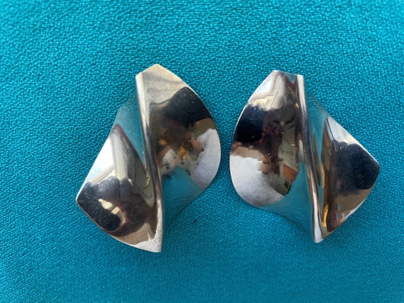 Sterling Silver Wave Earrings - image 4