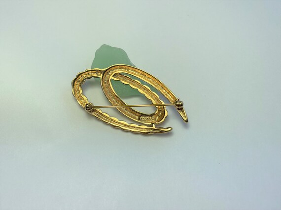 60s Vintage MONET Gold Plated Brooch/Pin - image 7