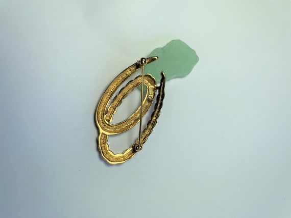 60s Vintage MONET Gold Plated Brooch/Pin - image 4