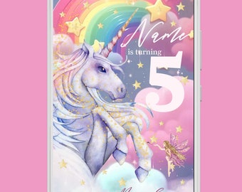 Animated Unicorn Birthday Invitation | Unicorn Invitation | Rainbow Unicorn | Unicorn Party | Rainbow Party