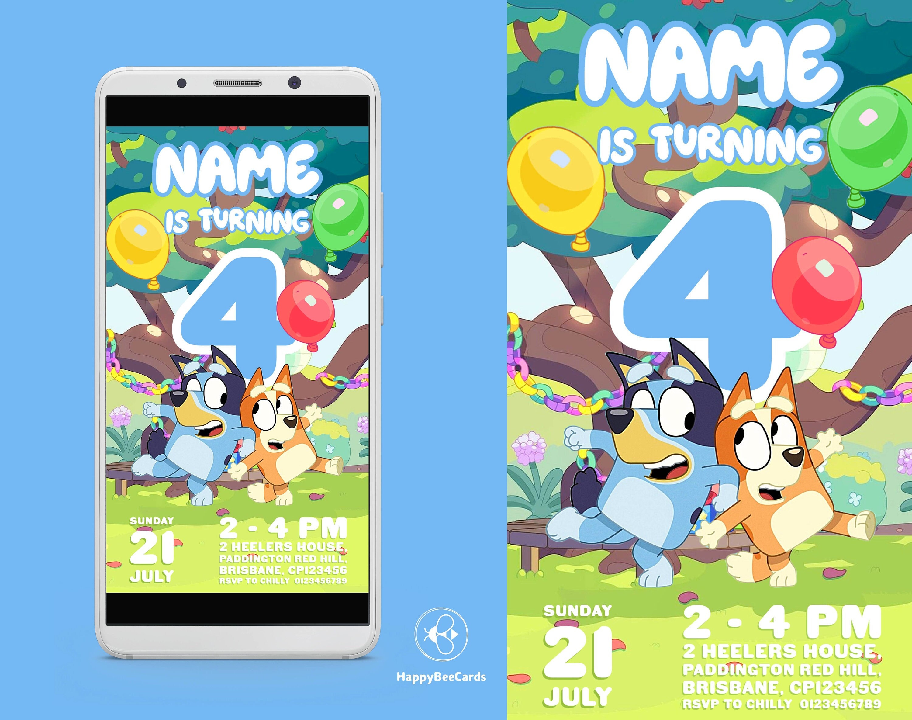 Made-to-Order Bluey Birthday Invite