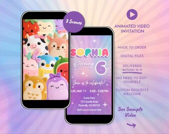 Kawaii Plush Video Animated  Invitation: Make a Bear (Made to Order Digital Download)