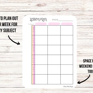 Weekly Lesson Plan template, Lesson plan Template, Homeschool Lesson Plan, Homeschool Lesson Plan image 3