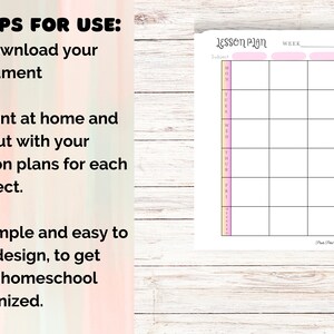 Weekly Lesson Plan template, Lesson plan Template, Homeschool Lesson Plan, Homeschool Lesson Plan image 5
