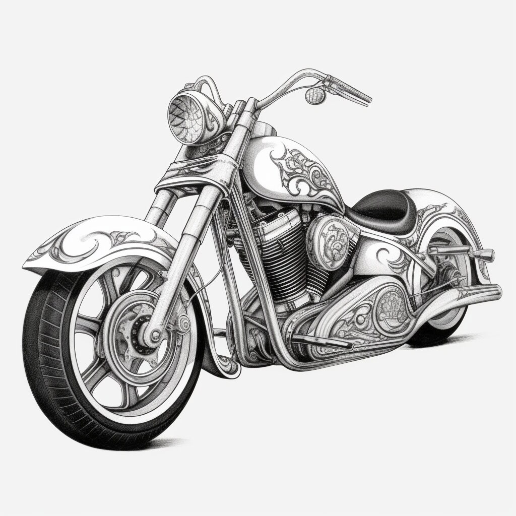 The Custom Motorcycles Coloring Book - Etsy