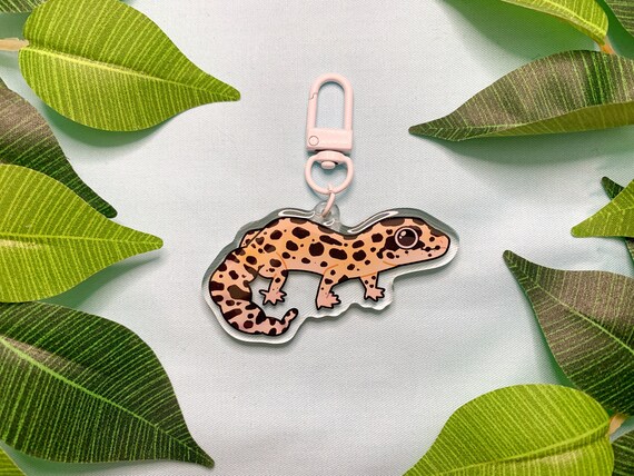 Lil Guy Series Leopard Gecko Acrylic Keychain 2.5 Inch Double