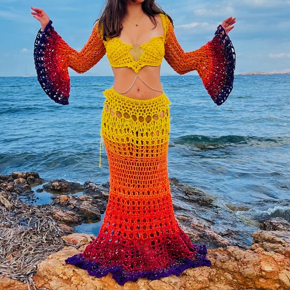 Seaside Sunset Mermaid Crochet Set