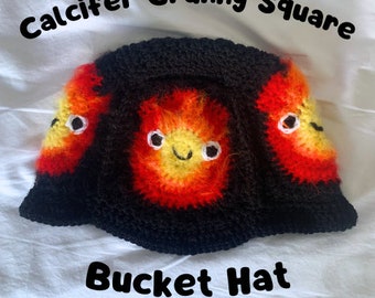 Calcifer Granny Square Bucket Hat