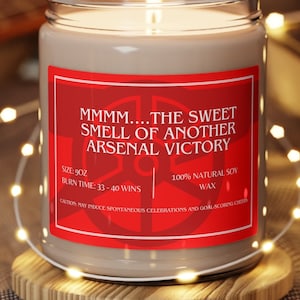 Smells Like A Win Candle, Arsenal Gifts, AFC Premier League, EPL Scented Candle, Gooners Soccer Birthday Game Day Candle Gift Idea For Him