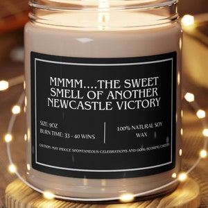Smells Like A Win Candle, Newcastle Gifts, Premier League Scented Candle, Toon Army Soccer Birthday Game Day Candle Gift Idea for him