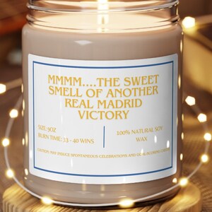 Smells Like A Win Candle, Real Madrid Gifts, La Liga, Scented Candle, Madrid Soccer Birthday Game Day Candle Gift for him, New Bernabeu