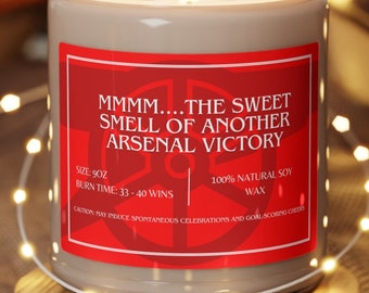 Smells Like A Win Candle, Arsenal Gifts, AFC Premier League, EPL Scented Candle, Gooners Soccer Birthday Game Day Candle Gift Idea For Him