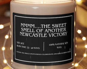 Smells Like A Win Candle, Newcastle Gifts, Premier League Scented Candle, Toon Army Soccer Birthday Game Day Candle Gift Idea for him