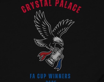 Camiseta ganadora de la FA Cup del Crystal Palace, camiseta divertida de los Eagles, camiseta de fútbol de Selhurst Park London, camiseta unisex negra de manga corta, Crystal Palace
