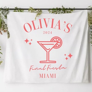 Final Fiesta Bachelorette Party Banner Tapestry, Custom Coastal Bach Banner, Bachelorette Weekend Backdrop, Bridal Party Bach Welcome Sign
