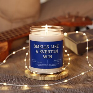 Smells Like A Win Candle, Everton Gift, Toffees Soccer Candle, Game Day Gift for Him, Goodison Park Fan Gift, Premier League Scented Candle