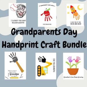 Grandparents Day Handprint Art Craft PRINTABLE Bundle for Fun Easy Grandma Grandpa Sign  Handmade Gift from Grandkids DIGITAL DOWNLOAD